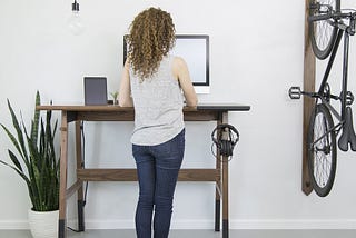 Girlboss Pees at Standing Desk