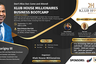Klub House Millionaires Business Bootcamp