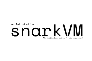 snarkVM; an introduction