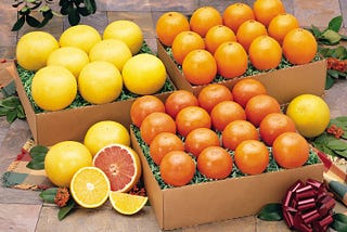 Christmas crates of oranges