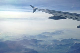 View from plane window