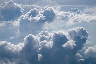 Aerial photography of cumulus clouds.