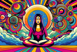 woman meditating with a book on her lap