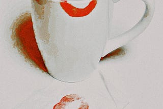 She leaves me coffee / a cup with lipstick on it / for me to finish.