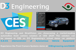 StradVision and D3 Engineering Showcase a Market-leading Automotive Front Camera Solution at CES…