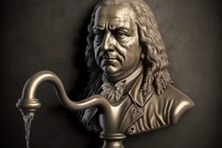 A faucet with the bust of J. S. Bach on top as the valve.