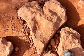 A heart-shaped rock at a vortex in Sedona, Arizona