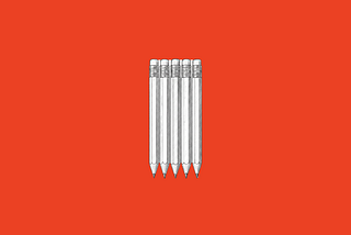 line drawing of five pencils