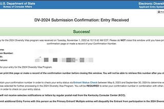 Win the DV2024 lottery