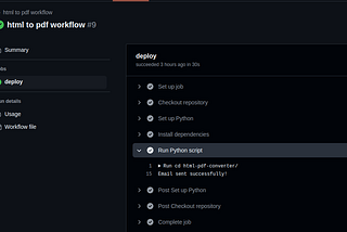 GitHub Actions: Convert HTML website to PDF and email it to yourself using Python