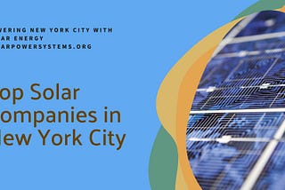 Top Solar Companies in New York City