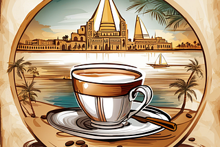 Image of coffee in digital art style.