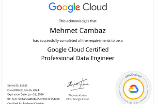 Google Cloud Professional Data Engineer Certification