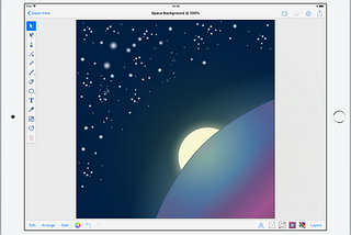 Using Gradients in Inkpad to create a space background