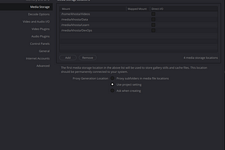 Mounting Drives path in DaVinci Resolve running in Ubuntu/Linux
