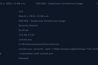 SOC163 — Suspicious Certutil.exe Usage