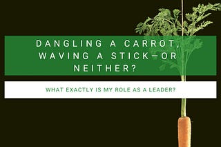 If leadership isn’t about dangling a carrot or waving a stick, what does it mean to lead?