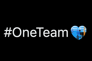 Twitter Search Hashtag #OneTeam with a blue icon next to it