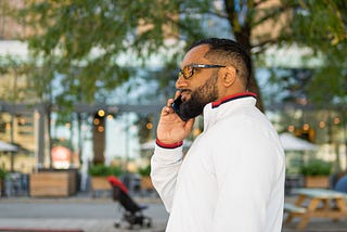 Fer Patel talking on the phone