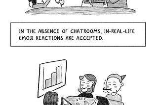 Comic: Return to in-person meetings, a rehabilitation guide