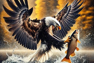 550+ DALL-E 3 Prompts: Bald Eagle Swiftly Dives To Catch Its Prey With Powerful Talons / Monstrous…