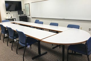 desks in a room