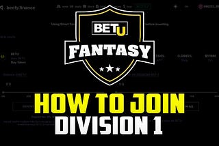 How To Deposit BETU Tokens To Join Division 1 (BETU Fantasy)
