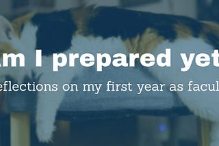 Am I prepared yet? Reflections on my first year as faculty