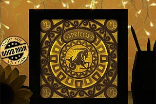 Capricorn — 12 Zodiac — Paper Cutting Light Box — LightBoxGoodman