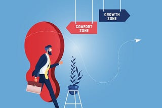 An illustration of stepping out of the comfort zone