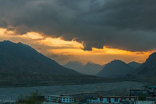 Sunset view from Kaza town
