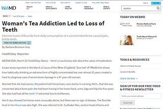 Did This Woman Really Loose Her Teeth Because of Drinking Tea, or Was This Reported Inaccurately?