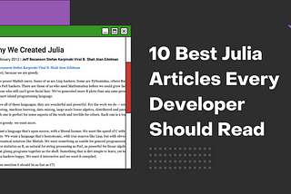 The 10 Best Julia Resources All Programmers Should Read