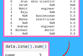 How to remove Nan or NULL values in data using python