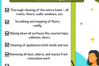What is included in post renovation cleaning?