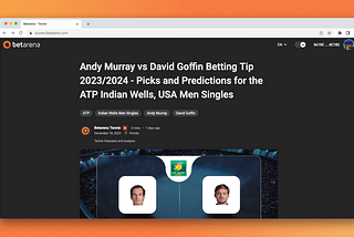 🎾 Ace Your Bets: Betarena Launches Cutting-Edge Tennis Forecasts with OpenAI 🎾