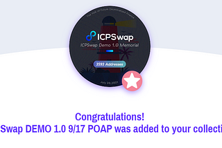 ICPSwap DEMO 1.0 Memorial POAP Event