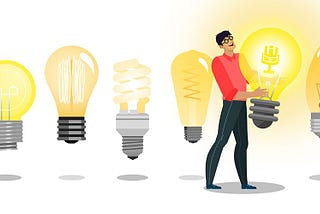Man grabbing lightbulbs graphic-Never Run Out of Content Ideas