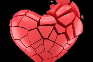 a heart broken into pieces