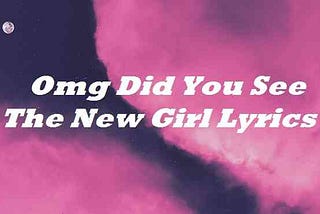 Omg Did You See The New Girl Lyrics