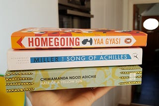 A stack of books I got for my birthday last year.