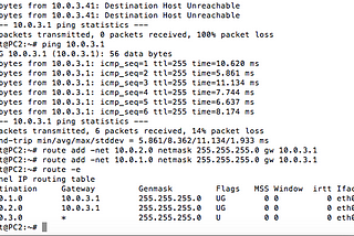 Network Static Router Configuration