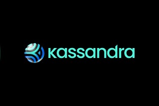 The kassandra.tech logo and name; in crypto green, space black, accent blue and block white