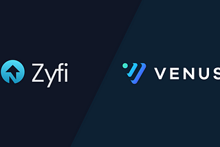 Zyfi and venus logos on a blue background