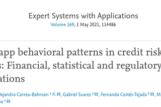 Paper: Super-App Behavioral Patterns in Credit Risk Models.