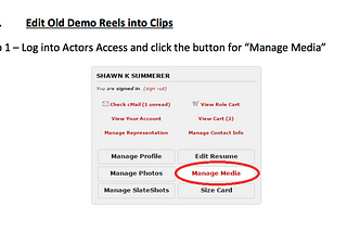 How to cut your existing demo reel into clips — now on actors access!