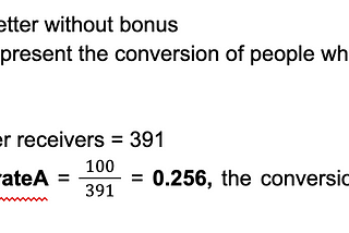 A/B Testing, calculating lift rate of a test