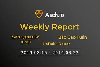Weekly Report (Mar 16 — Mar 22)