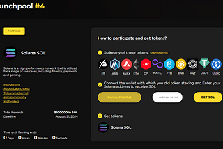 XBANKING Launchpool #4. Get free Solana (SOL) tokens. Terms and instructions