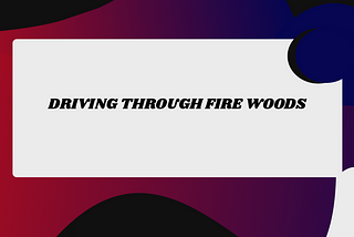 “Driving Through Fire Woods”